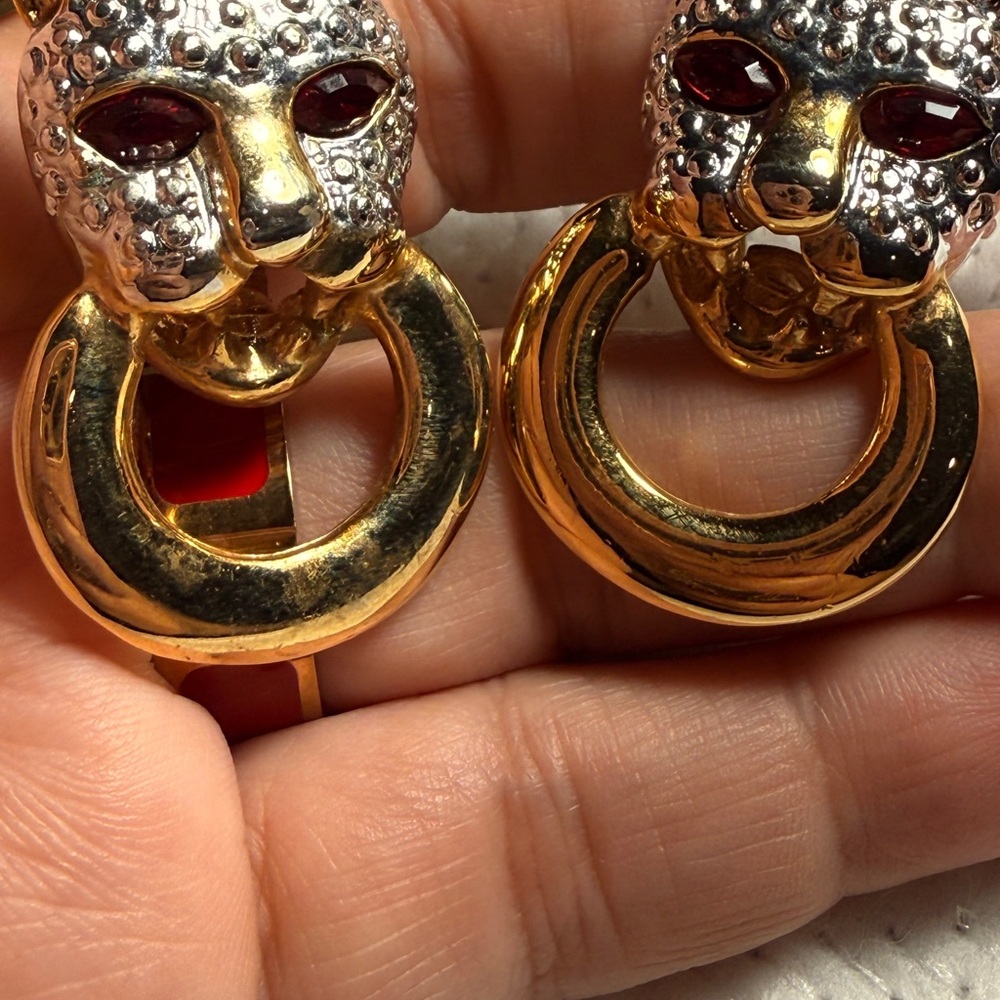Gold tone  and Silver  panters  Earrings
